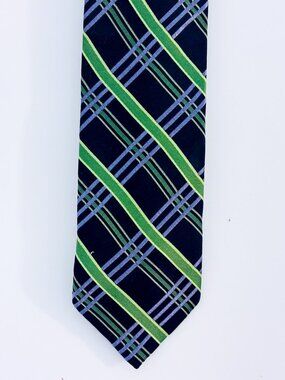 SHOOT Green Silk Plaid Tie | Classic Business Office